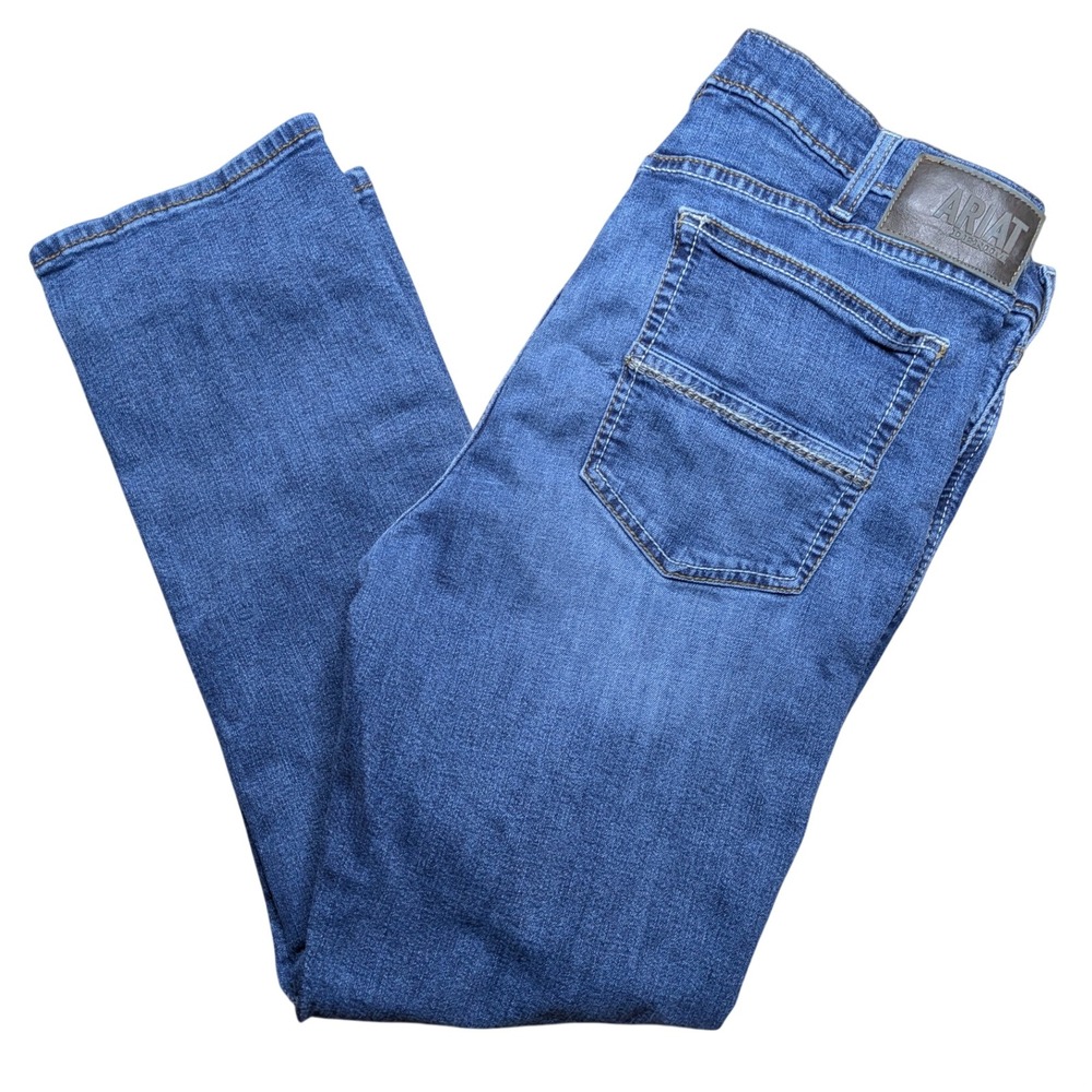 Ariat M8 Jeans Mens 38x30 Modern Slim Leg Western Ranch Blue Denim Work